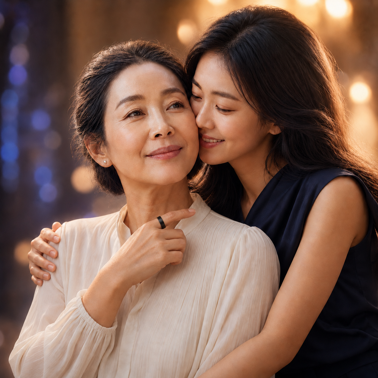 Mẹ và con gái chăm sóc nhau cùng JBA AI Care™